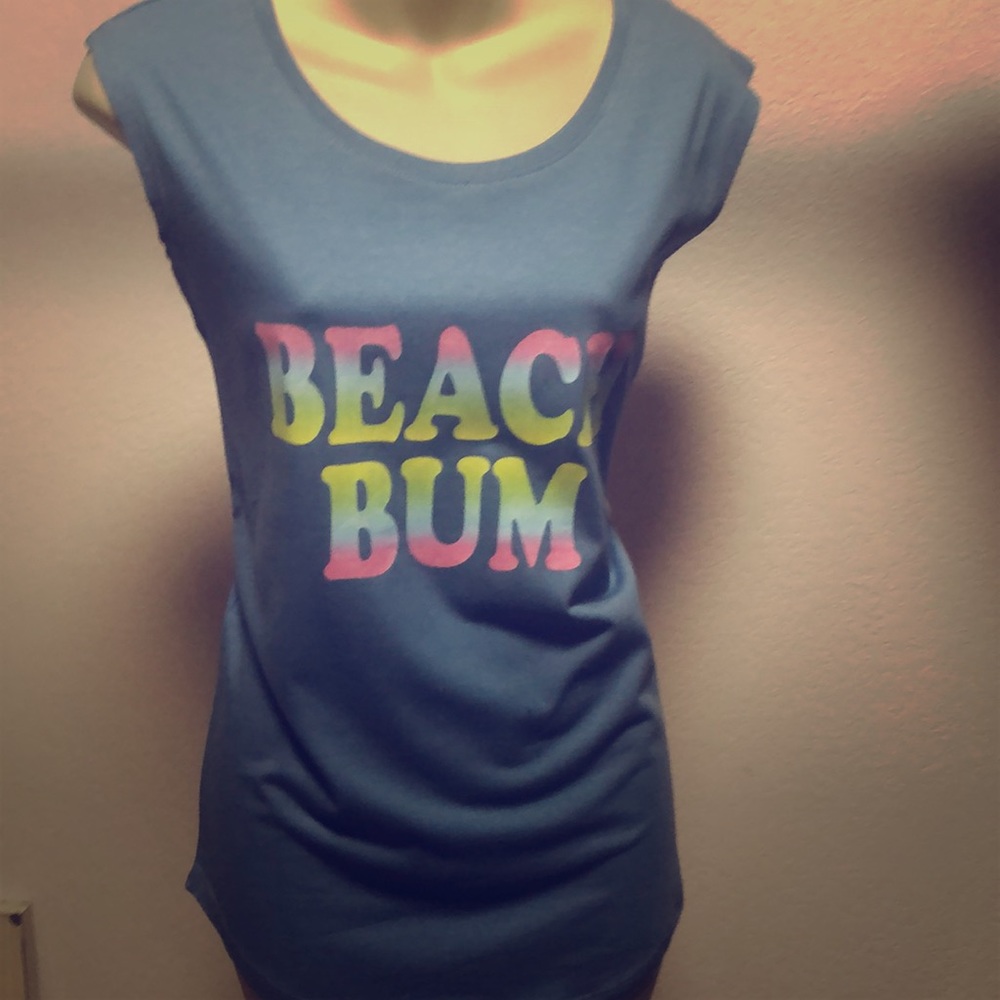 Sleeveless blue beach bum top